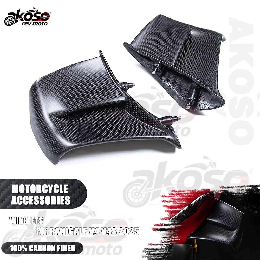 

Мотоциклетные крылышки из чистого углеродного волокна, воздушный дефлектор, элероны, аксессуары, детали для Ducati Panigale V4 V4S 2025, принадлежности для модификации