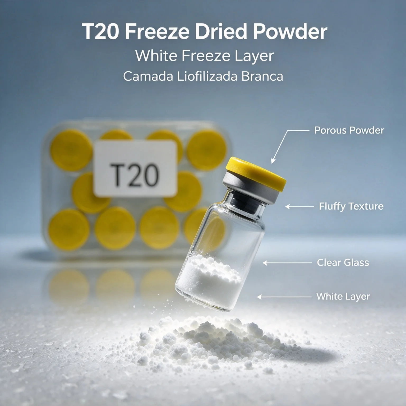 (Random Cap Colors) High-Quality Freeze Dried Powder Lyophilized Powder. Deep Nourish Skin, Gentle for Daily Use 10 Vials/1 Box