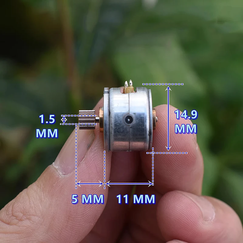 Mini 15mm 2-Phase 4-Wire Stepper Motor 15BY Round 18 Degree 16 Teeth Copper Gear Stepping Motor for DIY CNC Engraving Machine
