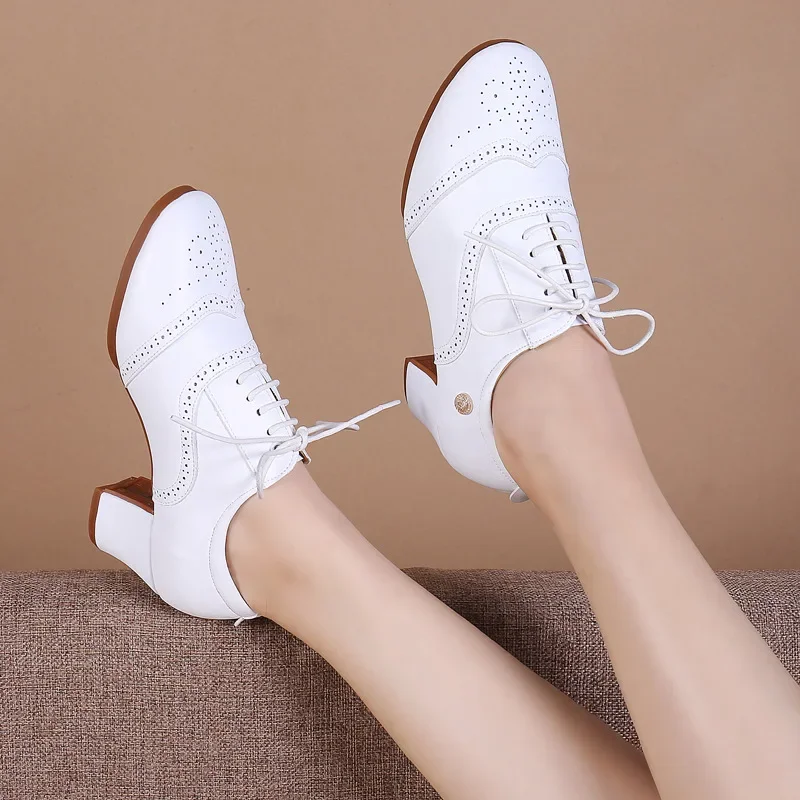 Women Dance Shoes Latin Microfiber Upper Soft Rubber Sole Tango Jazz Salsa Ballroom Shoe Non-Slip Middle Heel Ladies Sneakers