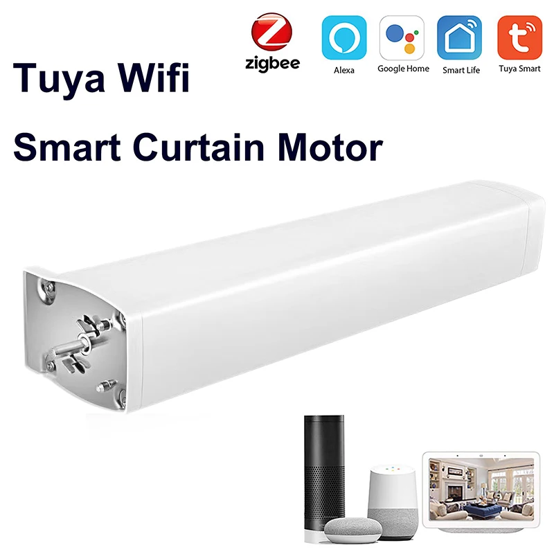 

Tuya WiFi Smart Smart Curtain Motor, Quiet Electric Wireless Remote Control, Voice Control Tools, Alexa, Google Home