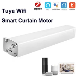 Tuya WiFi Smart Smart Curtain Motor, Quiet Electric Wireless Remote Control, Voice Control Tools, Alexa, Google Home