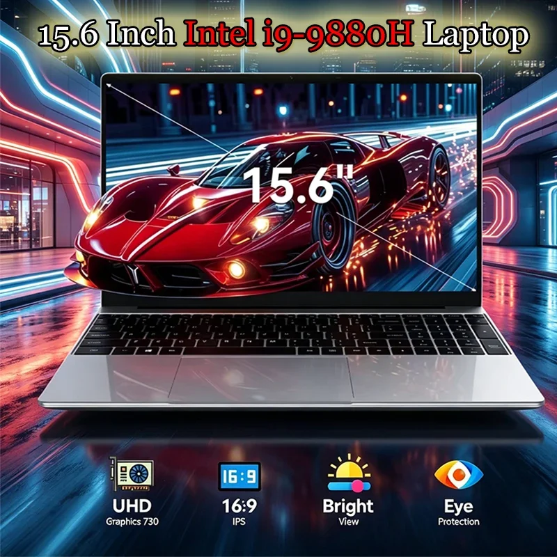 New 15.6 Inch FHD IPS Notebook 120Hz Screen Intel i9-9880H 32GB RAM 2TB Fast SSD Backlit Keyboard Long Lasting Battery