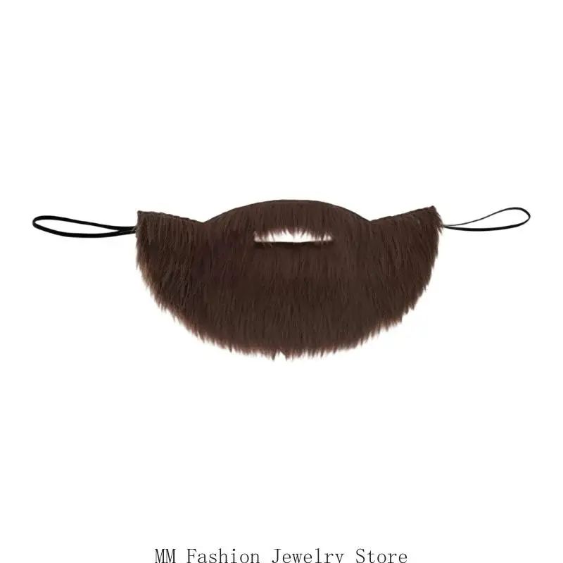 Brown Beard Costume Prop 22 x 11 Hair-Look Accessory for Stage Play Cosplay and Theme Party Styling D0UB