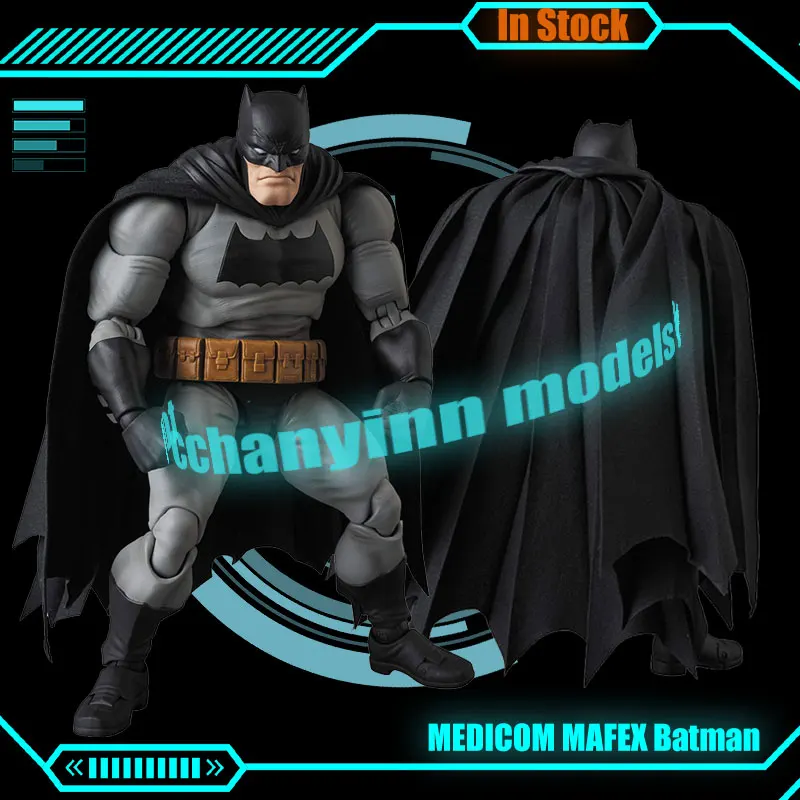 

Original Medicom Mafex Batmen Anime Figure Batman Action Figurine The Dark Knight Returns Statue Manga Version Batman Models Toy