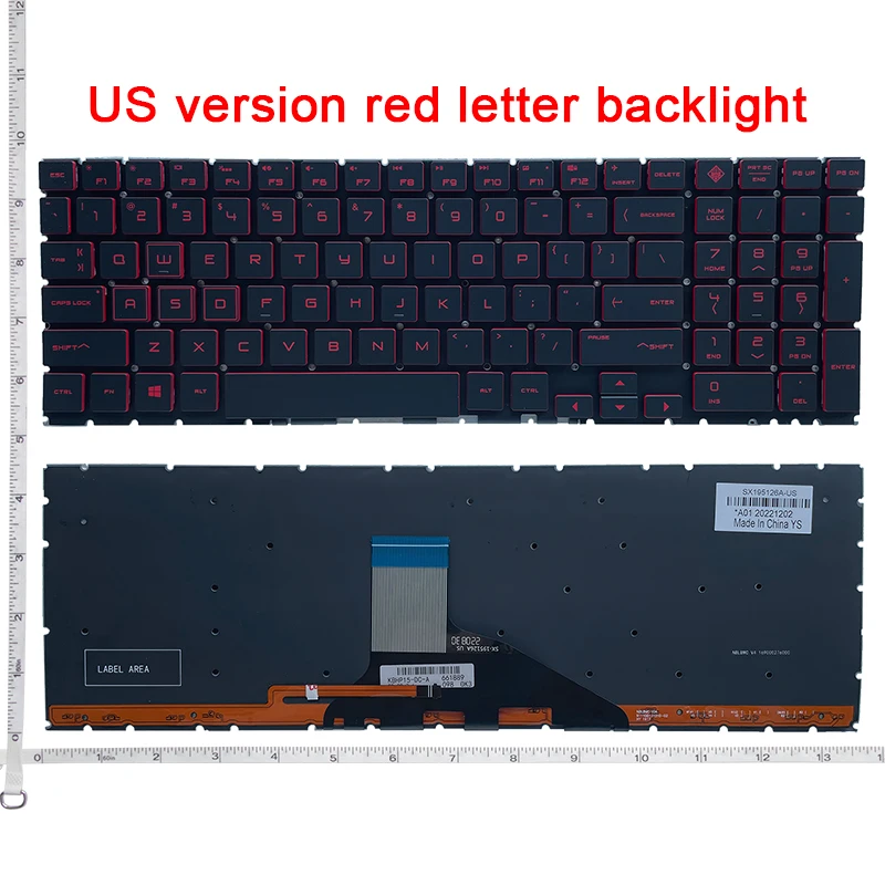 US Backlit Laptop Keyboard for HP 15-DH 15-DC  Q211 C143 OMEN 15 DC DC0003la DC005TX DC0004TX 15-DH TPN-Q211