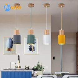 Minimalist Single Head Small Hanging E27 Lighting Fixtures Modern Nordic Pendant Lamp Bedroom Bedside Chandelier Restaurant Bar