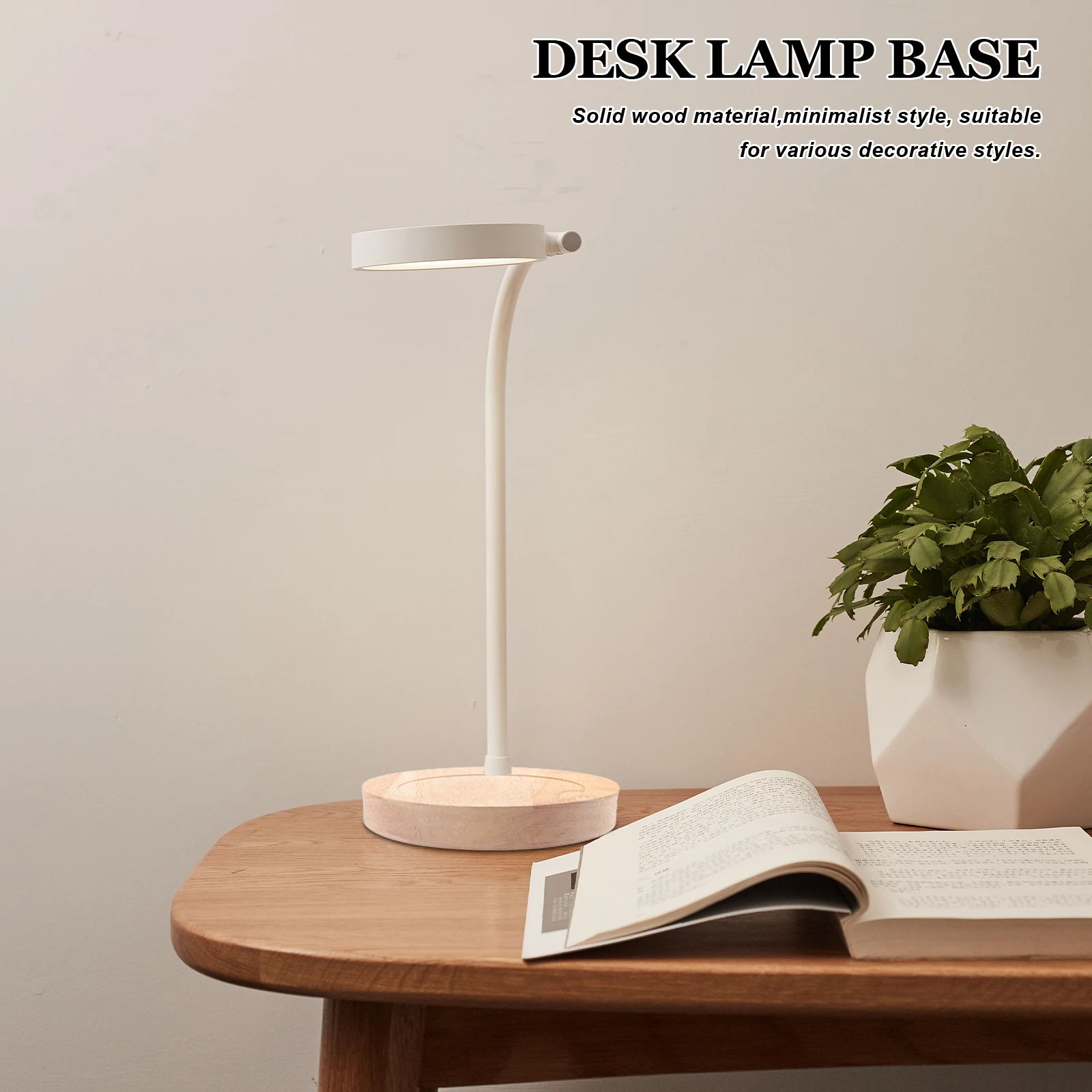 

Solid Wood Round Wooden Stand For Table Lamps Home Living Room Bedroom Decorative Display Light Easy Diy Unique Concave