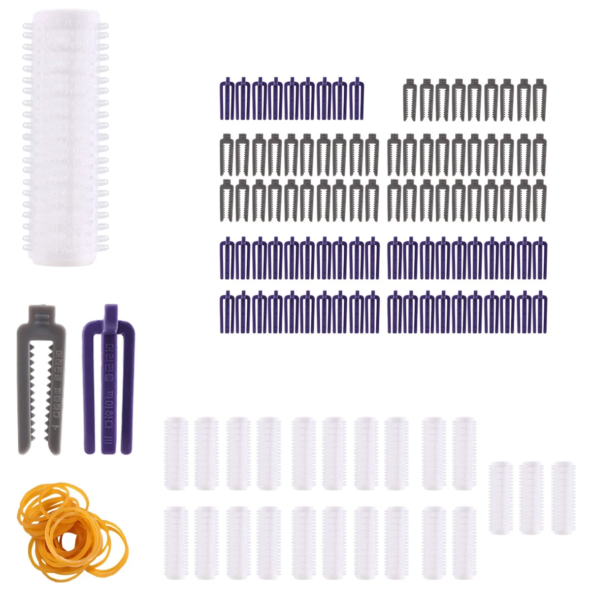 Small Size 24Pcs/Set Salon Nylon Hook & Loop Hair Rollers Set Hair Root Perm Rods Bars Curlers with Clips & Rubber Bands