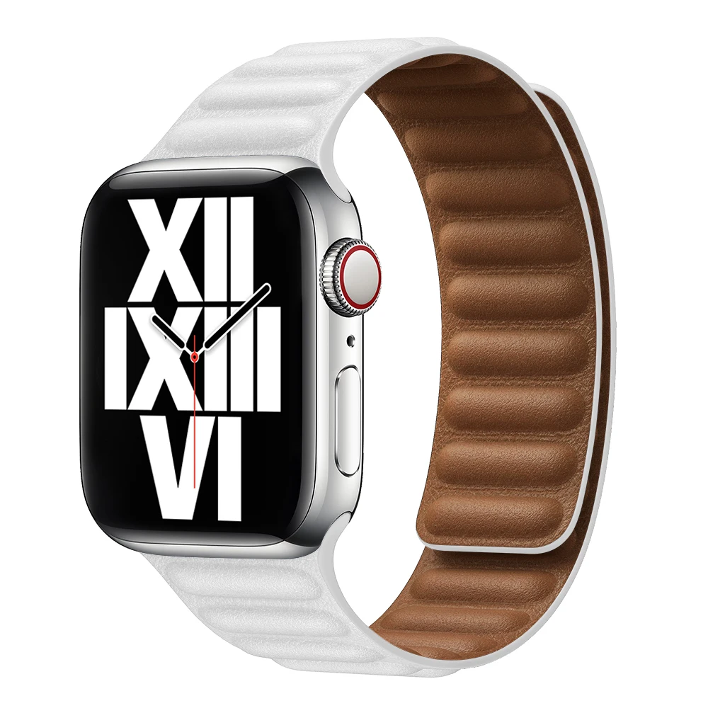 Leder glied für Apple Uhren armband 45mm 41mm 44mm 40mm 49mm original Magnets ch laufen armband iwatch Serie 8 ultra 3 se 6 7 Armband