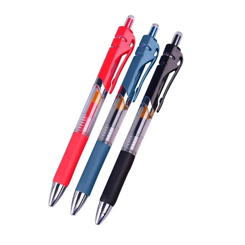 Large Capacity Business Retractable Gel Pens Refills 0.5mm Black blue ink Ballpoint School Student Exam Writing Supplies