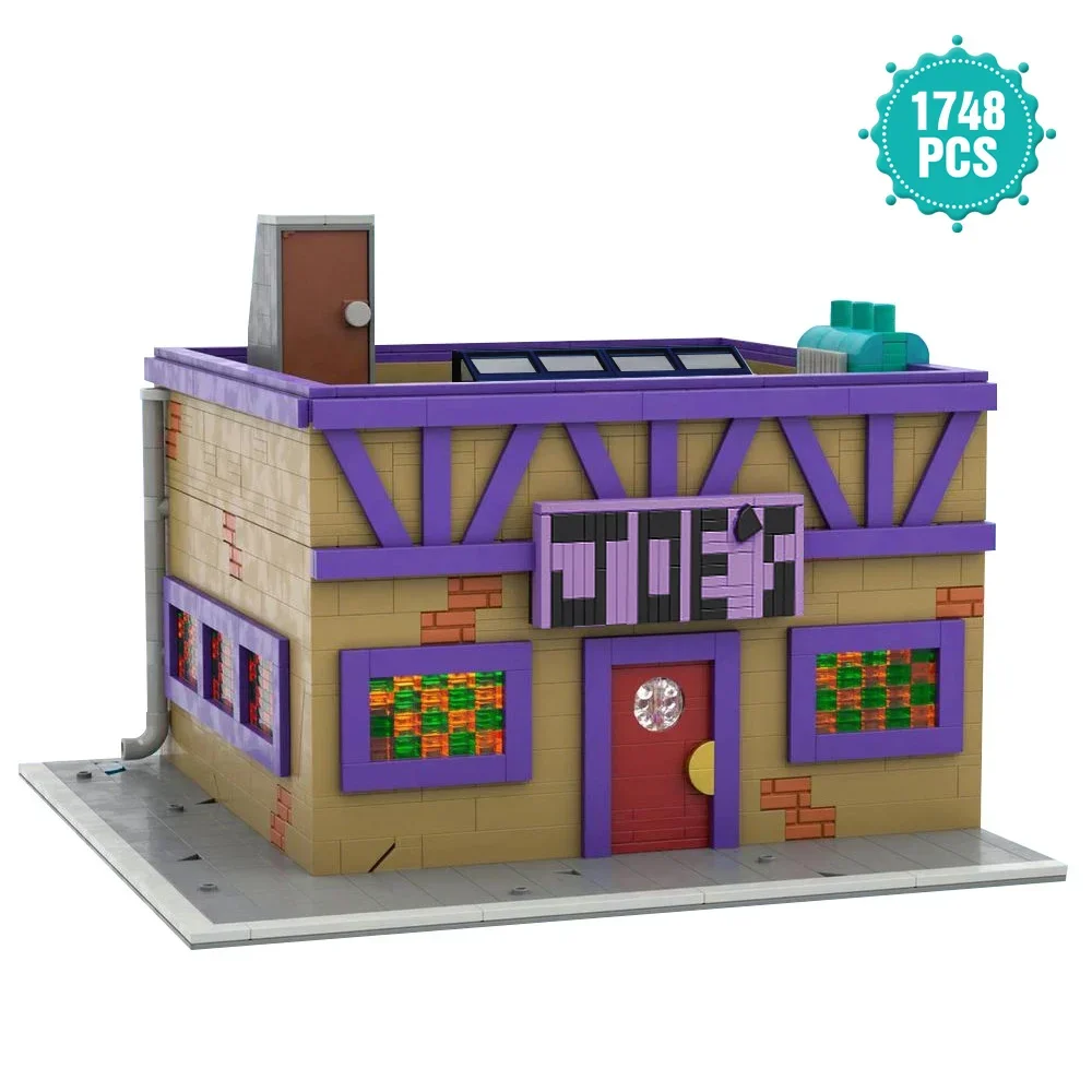 

MOC Comedy Moe's Tavern Architecture Ideasa Simpsomseds MOC Building Blocks Toys for Gifts Toy 1748PCS Bricks