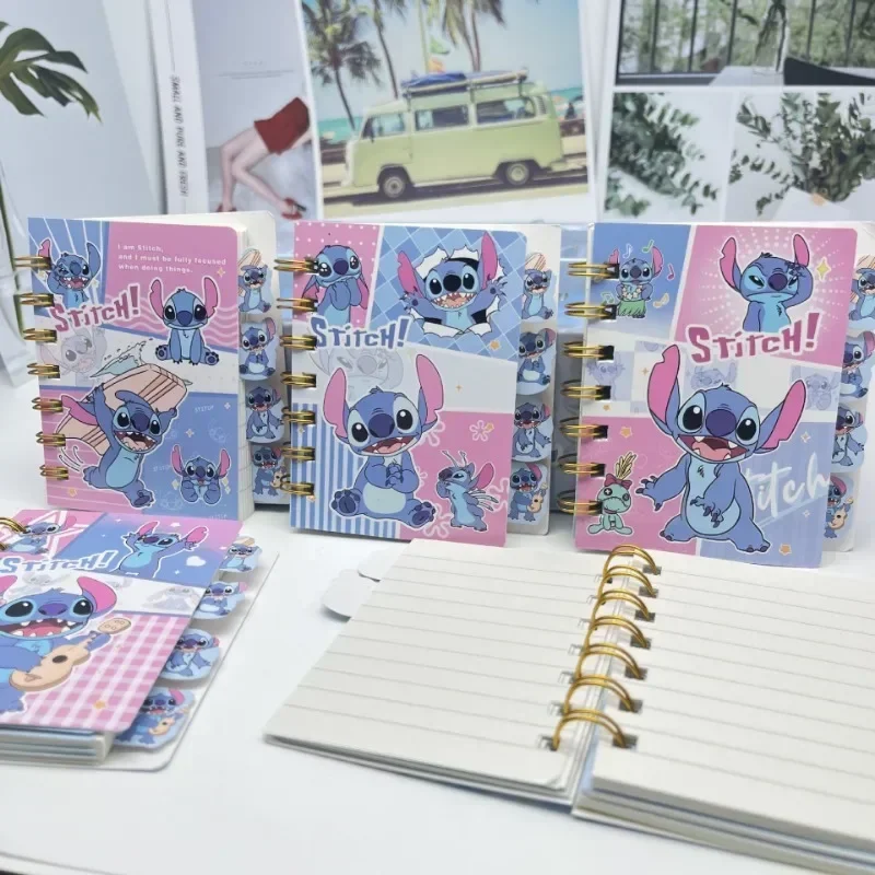 Kawaii Disney Stitch โน้ตบุ๊คการ์ตูนอะนิเมะน่ารักนักเรียนหนังสือออกกําลังกายแบบพกพา Notepad แฟชั่นอุปกรณ์การเรียนรู้วันหยุดของขวัญ