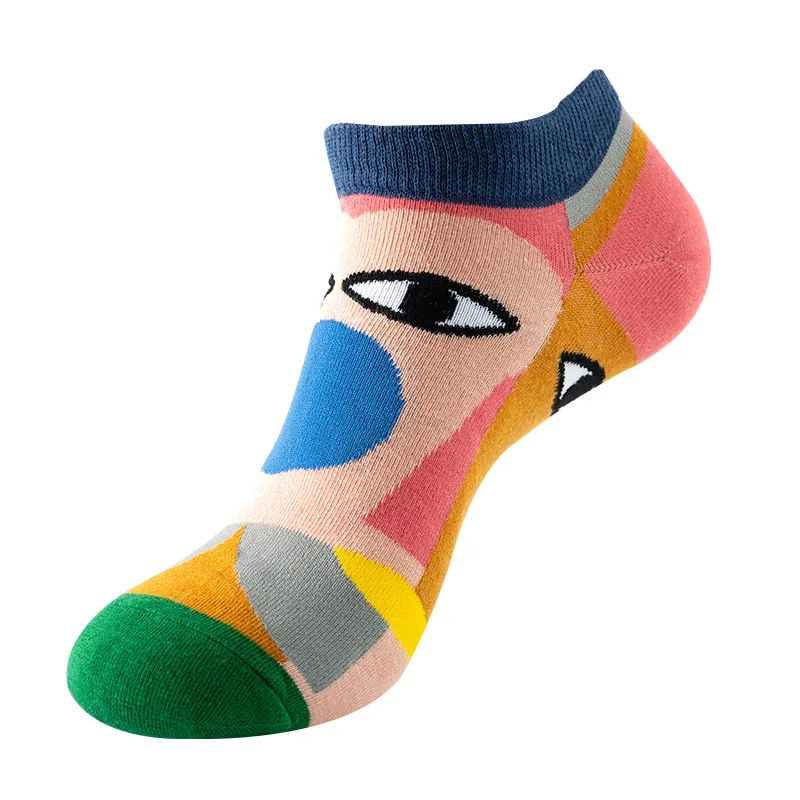 1 Pair Fashion Colorful Short Unisex Socks Oil Painting Food Fruit Funny Ankle Suit In Spring Summer image 5