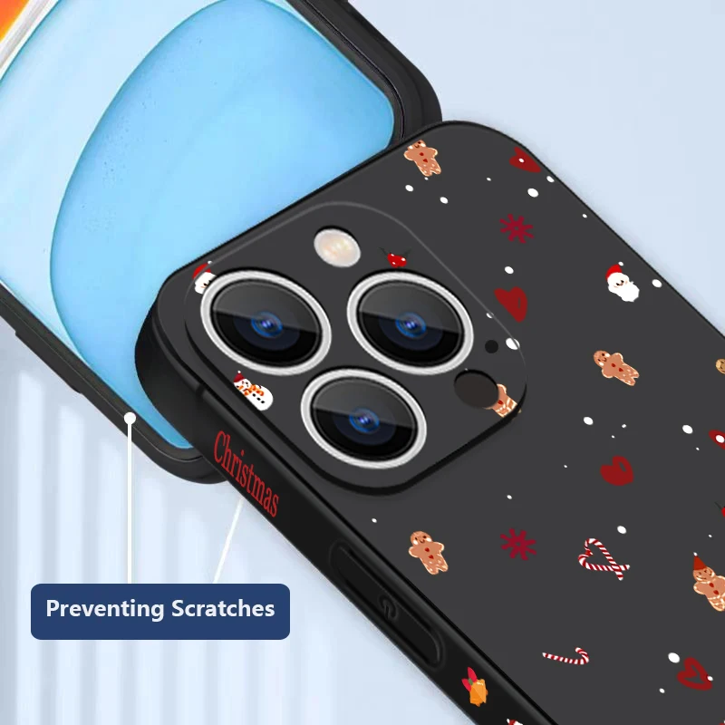 لطيف البسيطة الكرتون عيد الميلاد الحبل القضية آيفون 17 برو ماكس غطاء آيفون 16 برو ماكس فوندا آيفون 13 15 14 12 11 16E الهواء