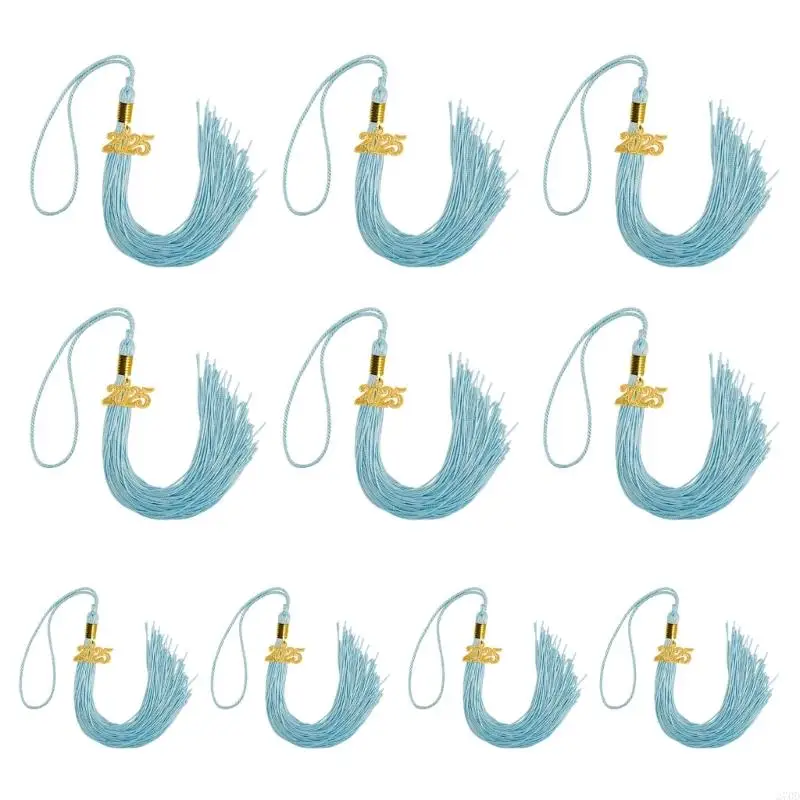 Academic Hat Tassels for Doctoral Bachelor Hat Easy Installation Graduation Hat Tassels Charm Pendant Replacement 10pcs