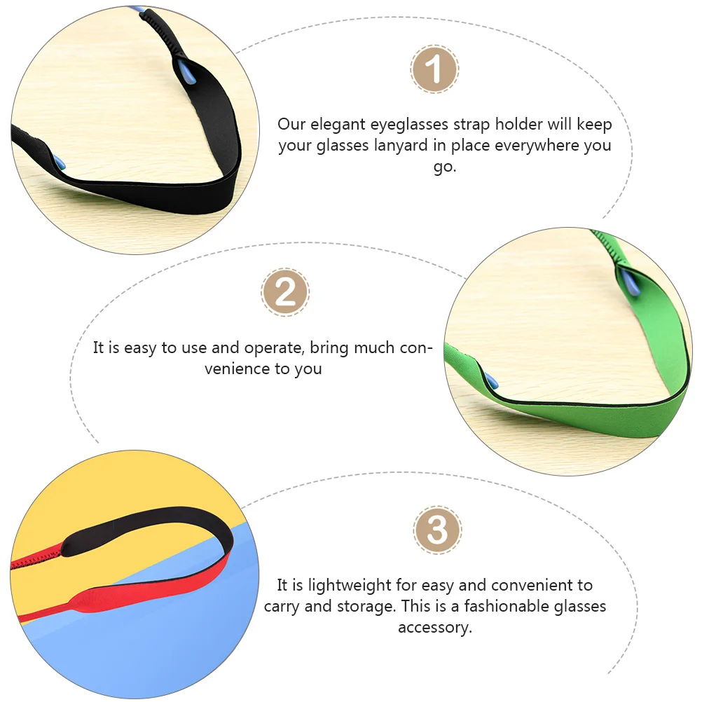 

6Pcs Glasses Sports Band Strap Durable Lightweight Eyeglasses Rope Holder for Outdoor Hiking Fishing Biking Sports Glasses Rope