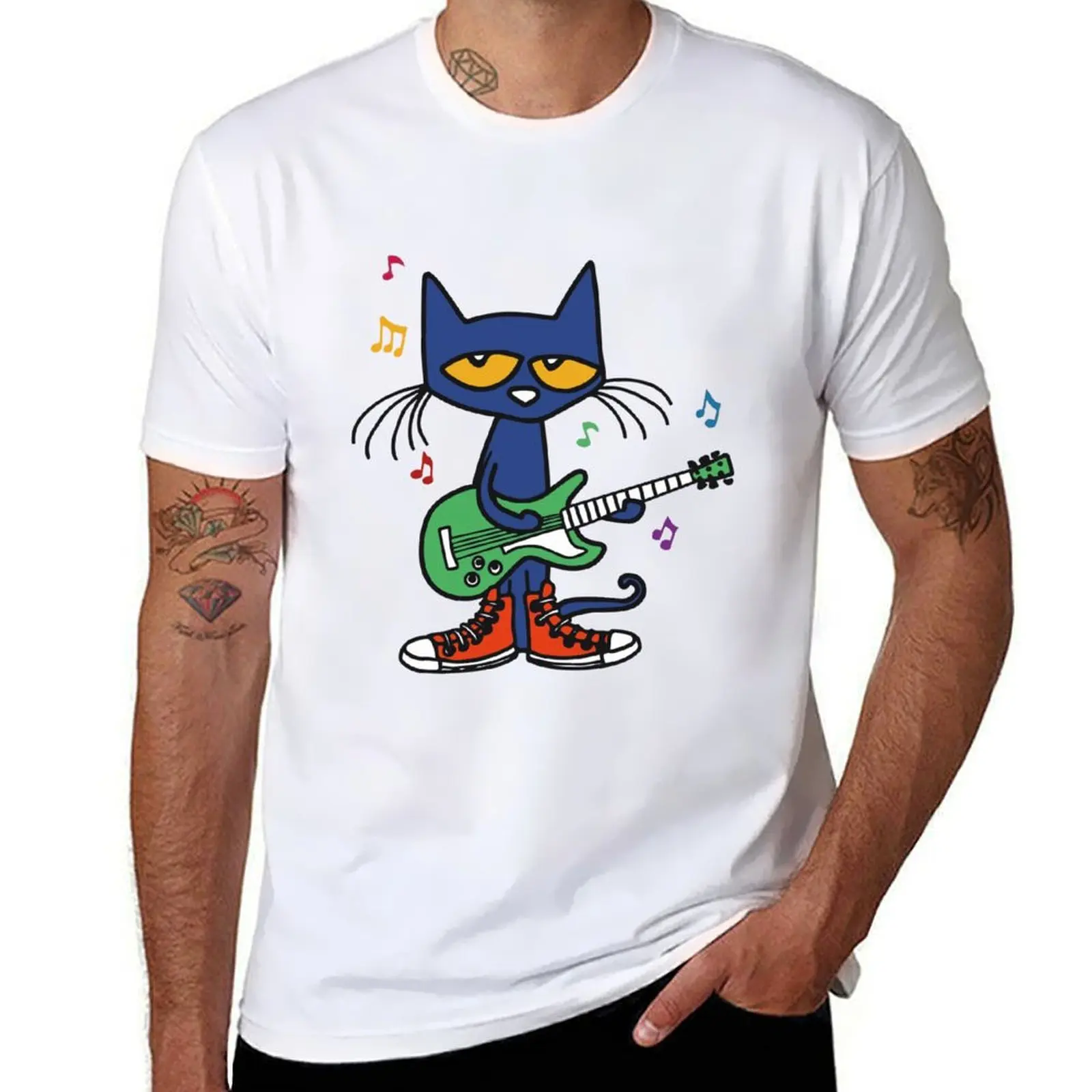 

Pete the cat rocking T-Shirt cotton t shirt pack man t shirts for men casual T-Shirt