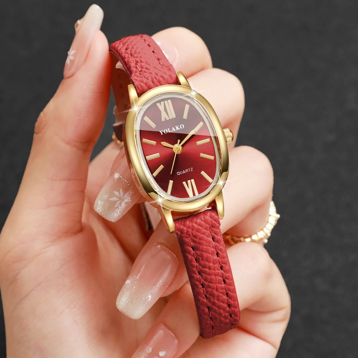 Elegant Roma Dial Women Quartz Watch Ultra-thin Leather Strap Ladies Clock Wristwatches Gift Relogio Feminino Without Box