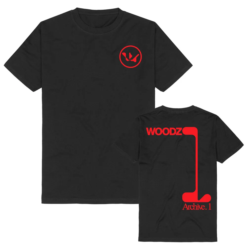 Футболка WOODZs Archive 1 с дизайном альбома, короткий рукав, хлопок, модная, унисекс, уличный стиль, летняя, с круглым вырезом, повседневная, с графическим принтом