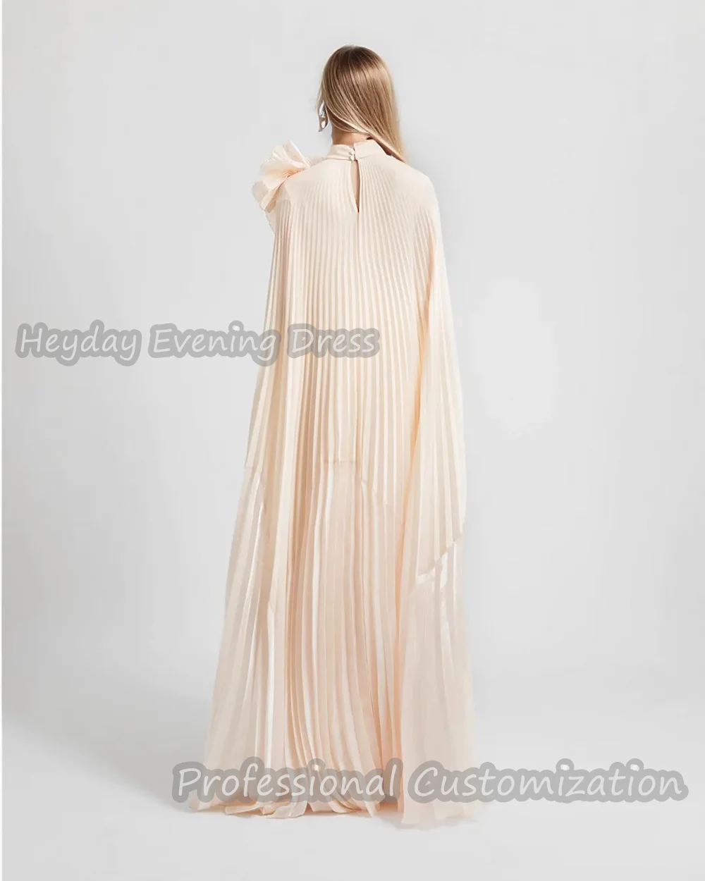 Heyday O-Neck Saudi Arabia Short Sleeves Straight Flower Prom Gown Chiffon Ankle Length Sexy Elegant luxury Dress For Women 2024