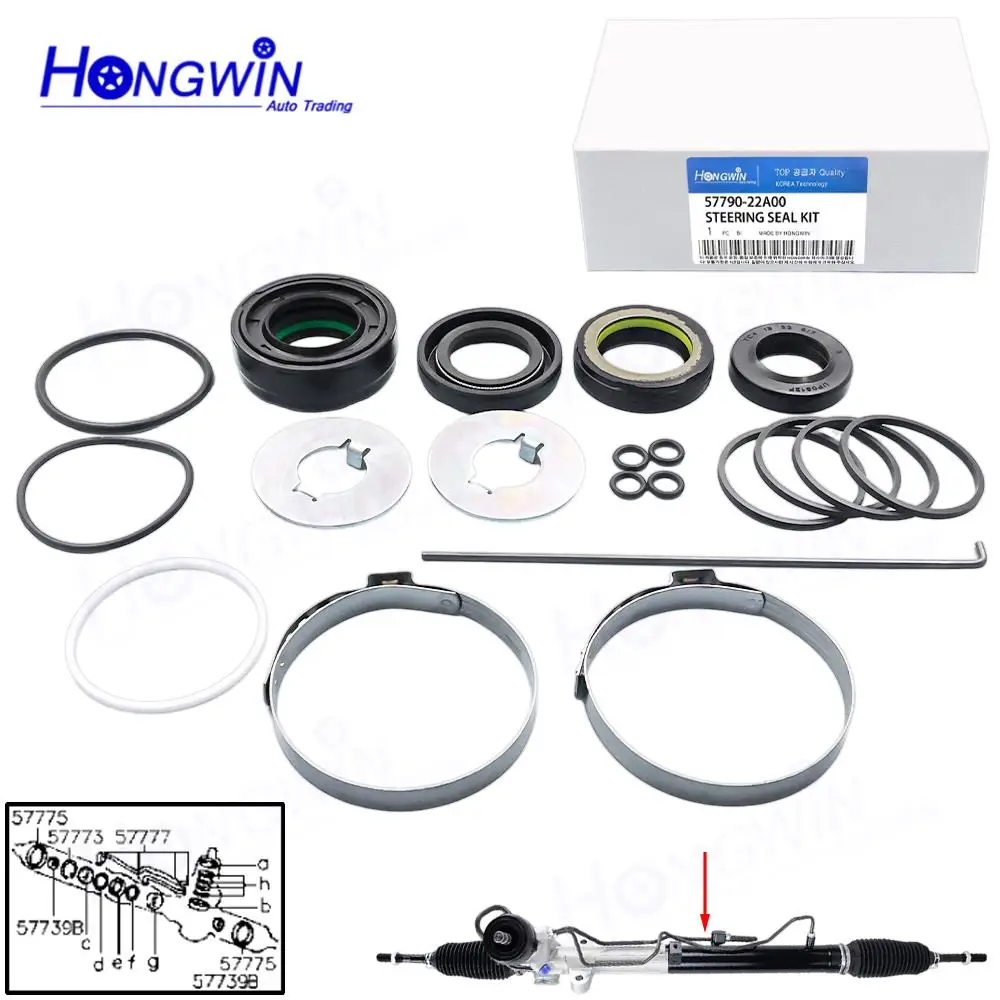 57790-22A00 57790-29A00 Power Steering Rack Gear Gasket Seal Kit For Hyundai Accent Verna Elantra Avante Excel Pony 1.5L