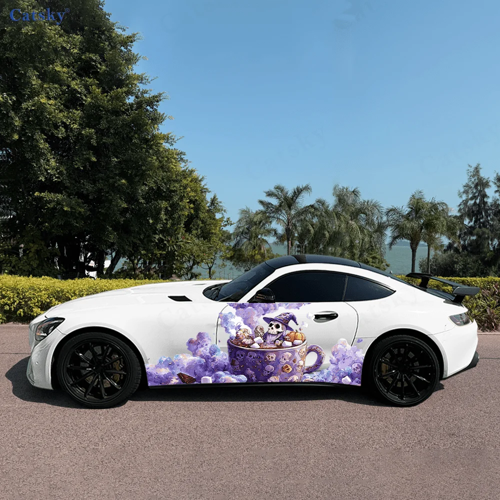 

Скелет ведьмы фиолетовая чашка автомобильные виниловые наклейки самоклеящаяся наклейка из ПВХ подходит для грузовиков внедорожник Декор автоаксессуары подарок