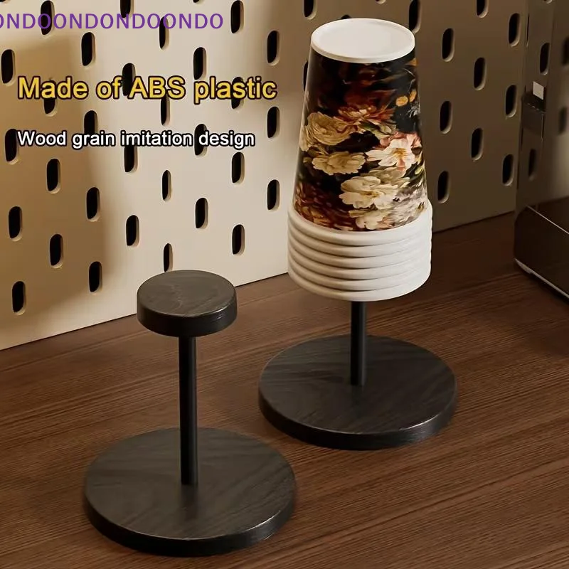 Wooden Cup Dispenser Holder Bamboo for Paper Cups 9oz 12oz Multi-Functional Coffee Tea Organizer for Kitchen Desk Counter