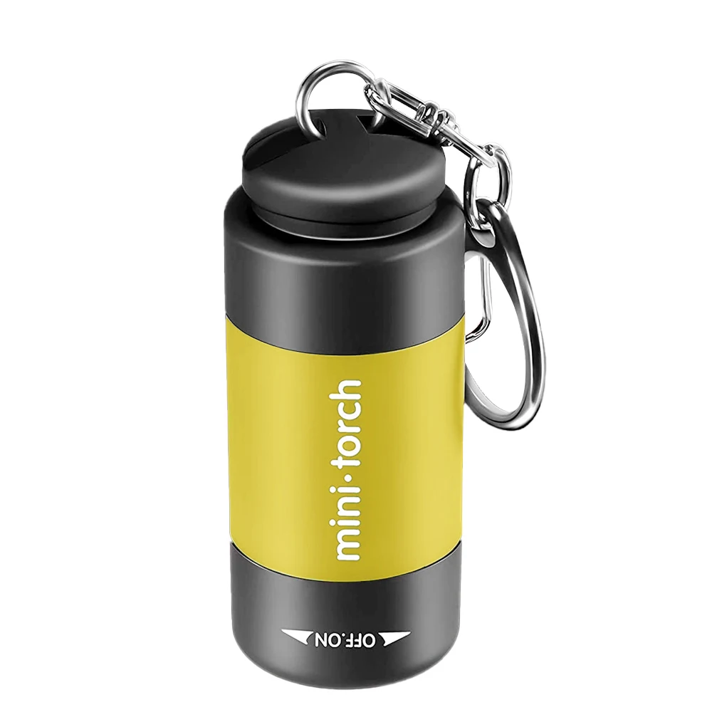 USB wiederaufladbare LED multifunktionale Taschen-Schlüsselanhänger-Taschenlampe mit starkem Licht, wasserdicht, für Outdoor-Wandern, Camping, Mini-Taschenlampe