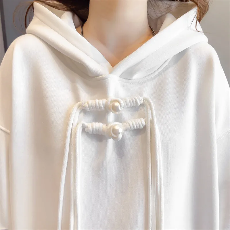 2024 neue Sweatshirt frauen Hoodie Frühen Frühling Lose Plus Größe Design Sinn Nische Frühling Herbst Dünne Nette kleine Vielseitige mantel