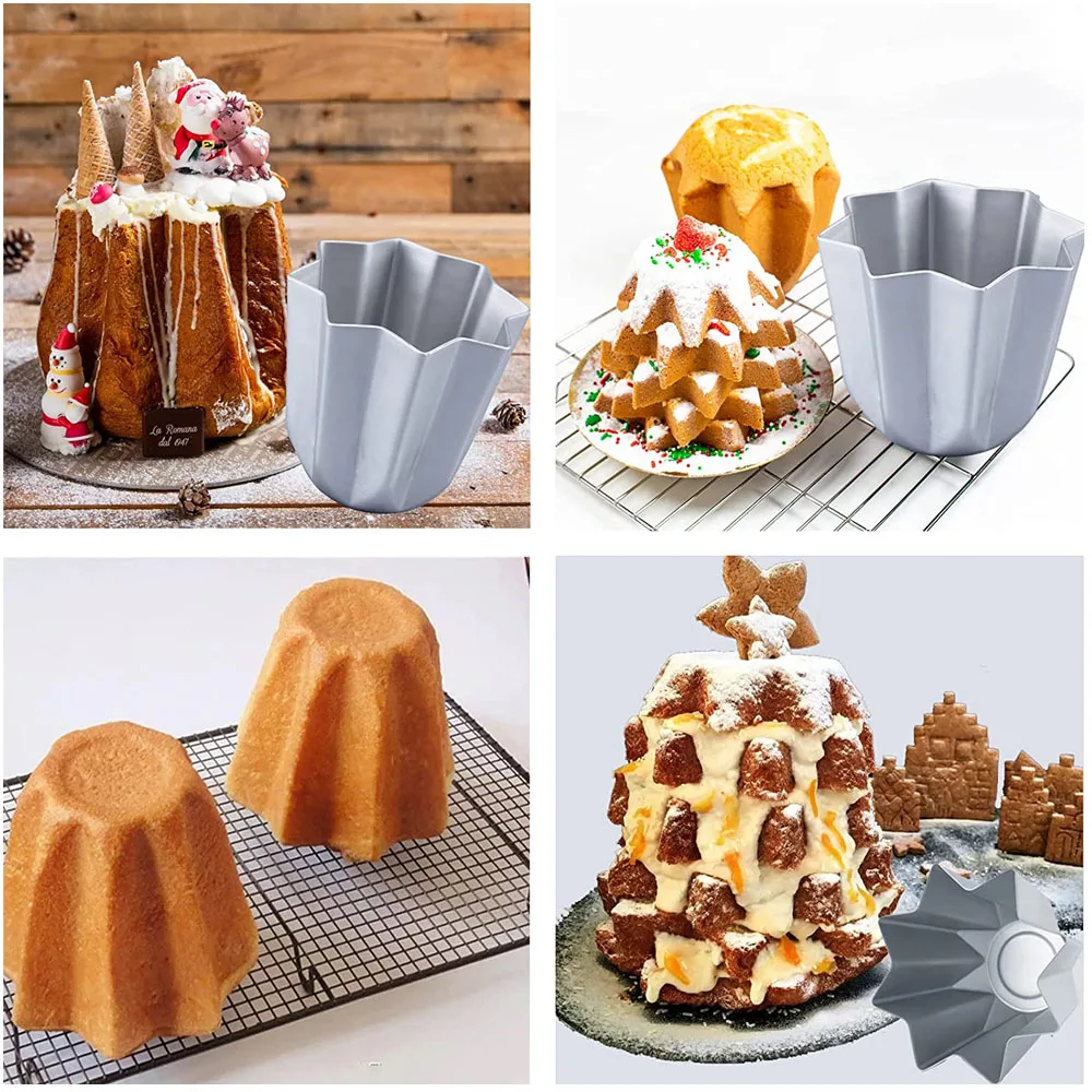 4 Size Aluminium Cake Mold Pandoro Molds Octagonal Bread Baking Pan Non-stick Cheese Cake Mould Kitchen Accessories Bakeware