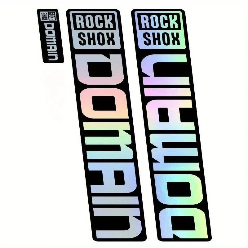 Paquete de 3 pegatinas para horquilla de bicicleta de montaña RockShox Domain, pegatinas decorativas para bicicleta, decoraciones colgantes DIY