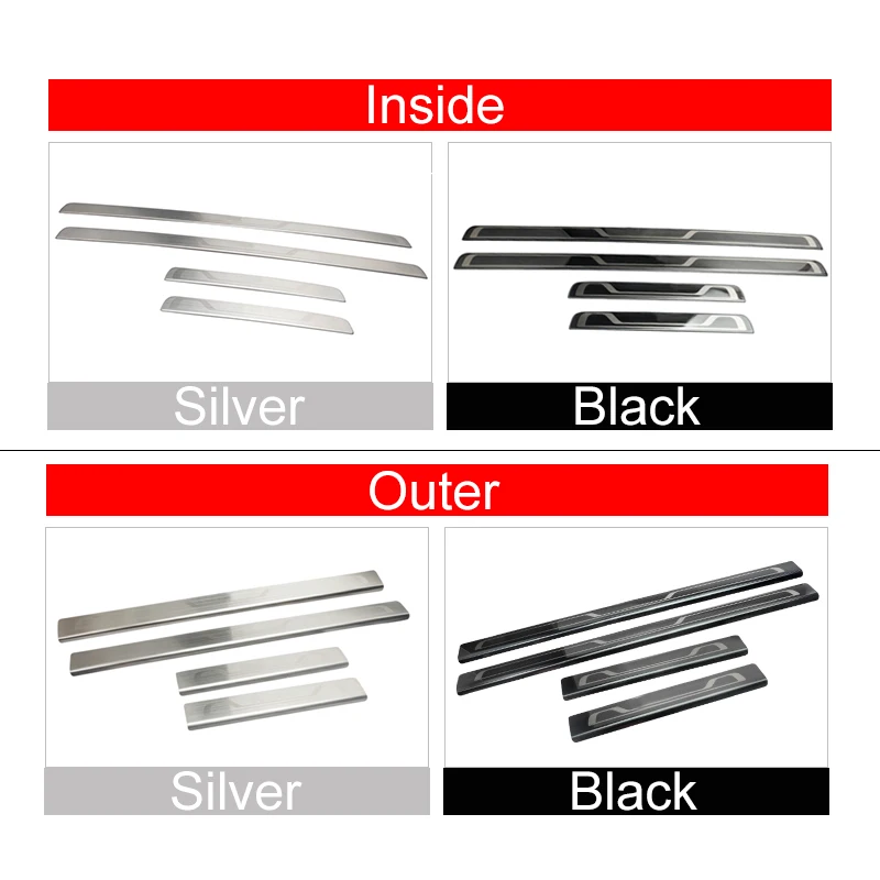 Stainless Door Sill Protector Scuff Plate Welcome Pedals Trim Cover For Volkswagen Tiguan MK2 2016-2018 2019 2020 2021 2022 2023