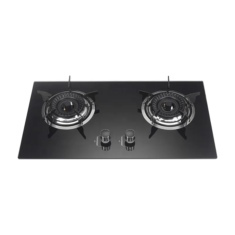 Built in Tempered Glass  Stove Gas Oven with 2 burner 13cm 2 burner Gas Cooking Stove Hob