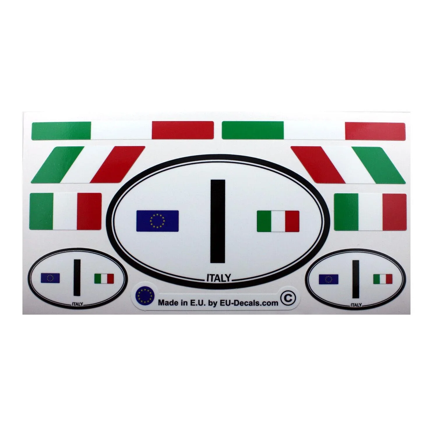 For Set of 9 Italian flags & Italy I car country sign Laminated Decals Stickers