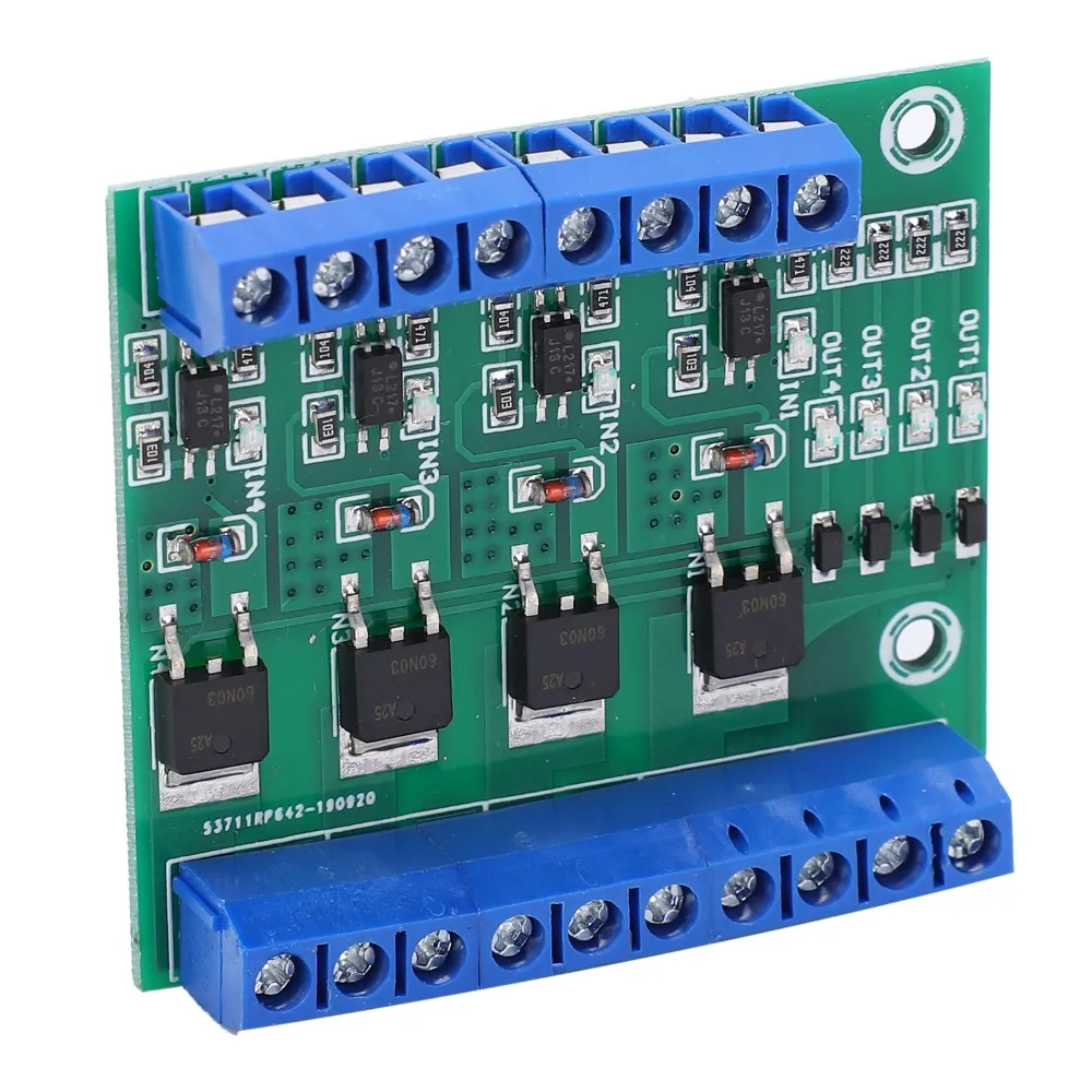 4-Channel 4‑Way MOS Tube Module YYNMOS-4 0~1KHZ PLC Amplifies Board Module PWM 3-20V Field Effect Tube Module Industrial Control