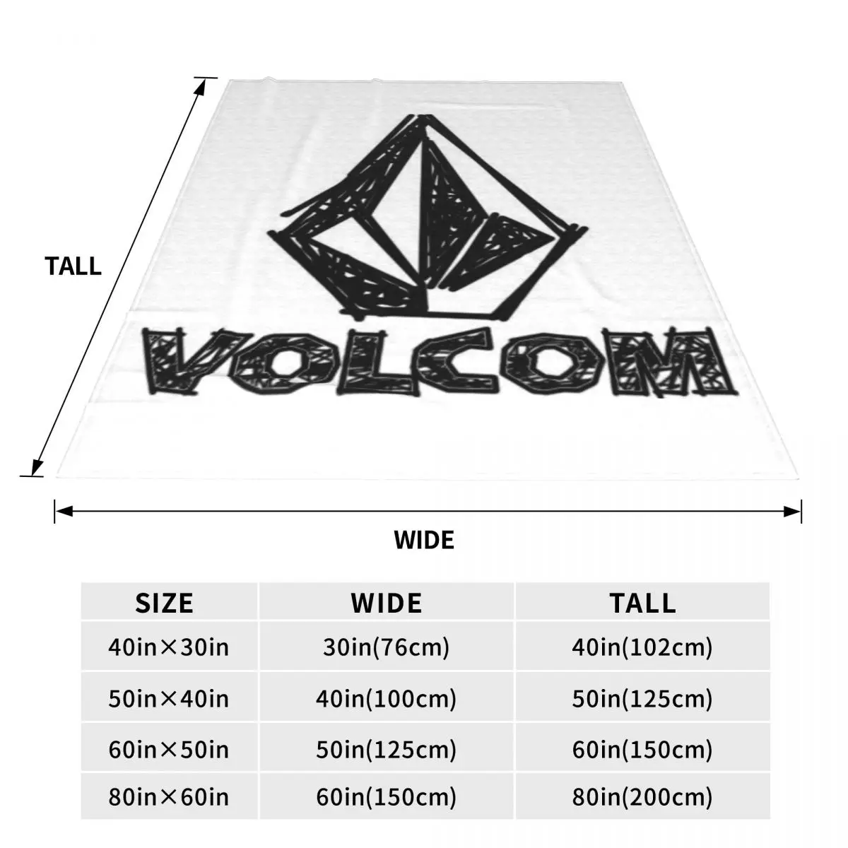 V-Volcom Logo Blankets Flannel Sofa Throw Blanket Portable for Couch Bedding Travel Throws Bedspread Quilt