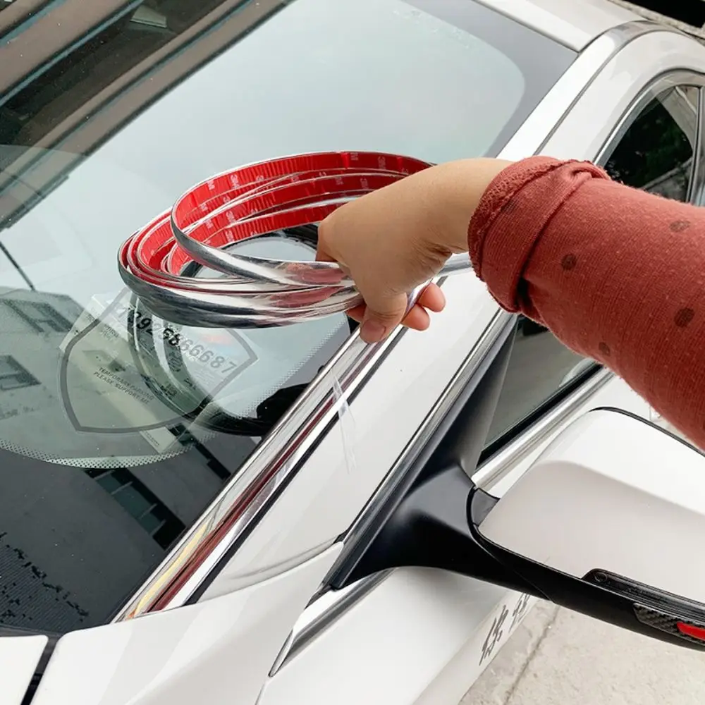 3M/5M Auto Self Adhesive Door Chrome Strip  Protector Moulding Styling Trim Car Lamp Sticker Window Trim Car Exterior Trim