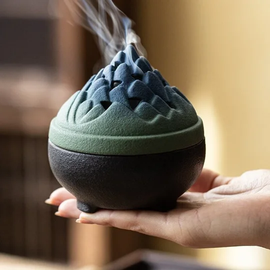 

TANGPIN Small Mountain Ceramic Incense Burner