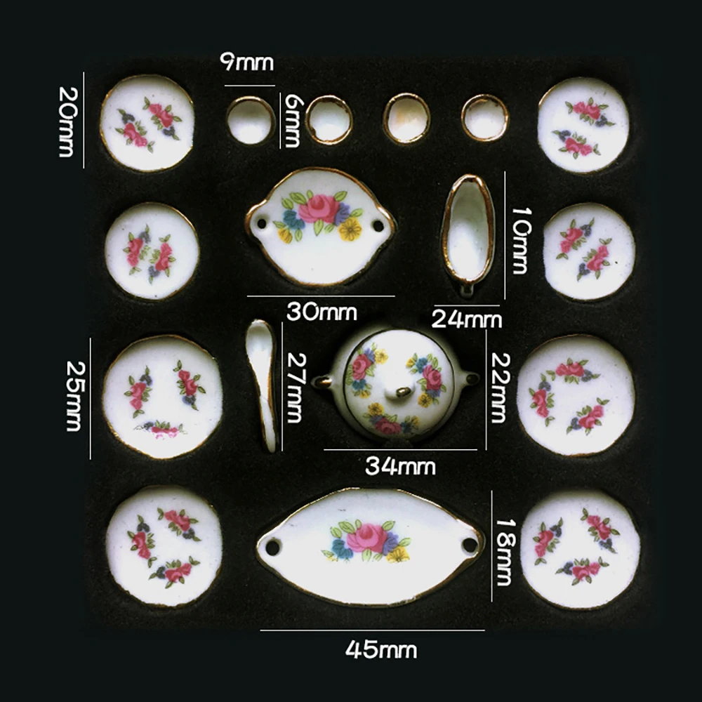 1/12 Puppenhaus Miniatur Keramik Geschirr Mini Teller Tasse Löffel Modell Spielzeug für Puppenhaus Zubehör Dekoration OB11 BJD