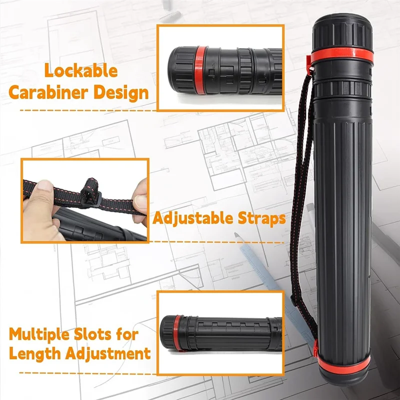 3 шт. трубка для плаката-телескопический держатель для отпечатков черный полиэтиленовый пластик для плакатов, документов, искусства, отпечатков, расширяемый 28,75 дюймов