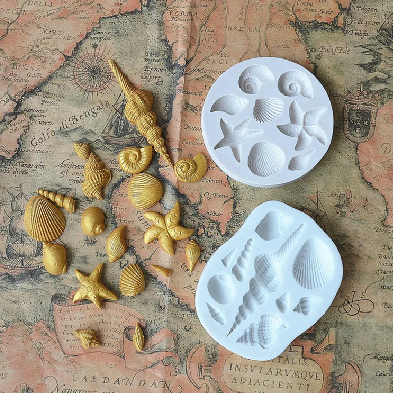 Conch Shell Starfish Ocean Themed Silicone Mold Cake Chocolate Candy Making Mold Essential Mold For Home Baking