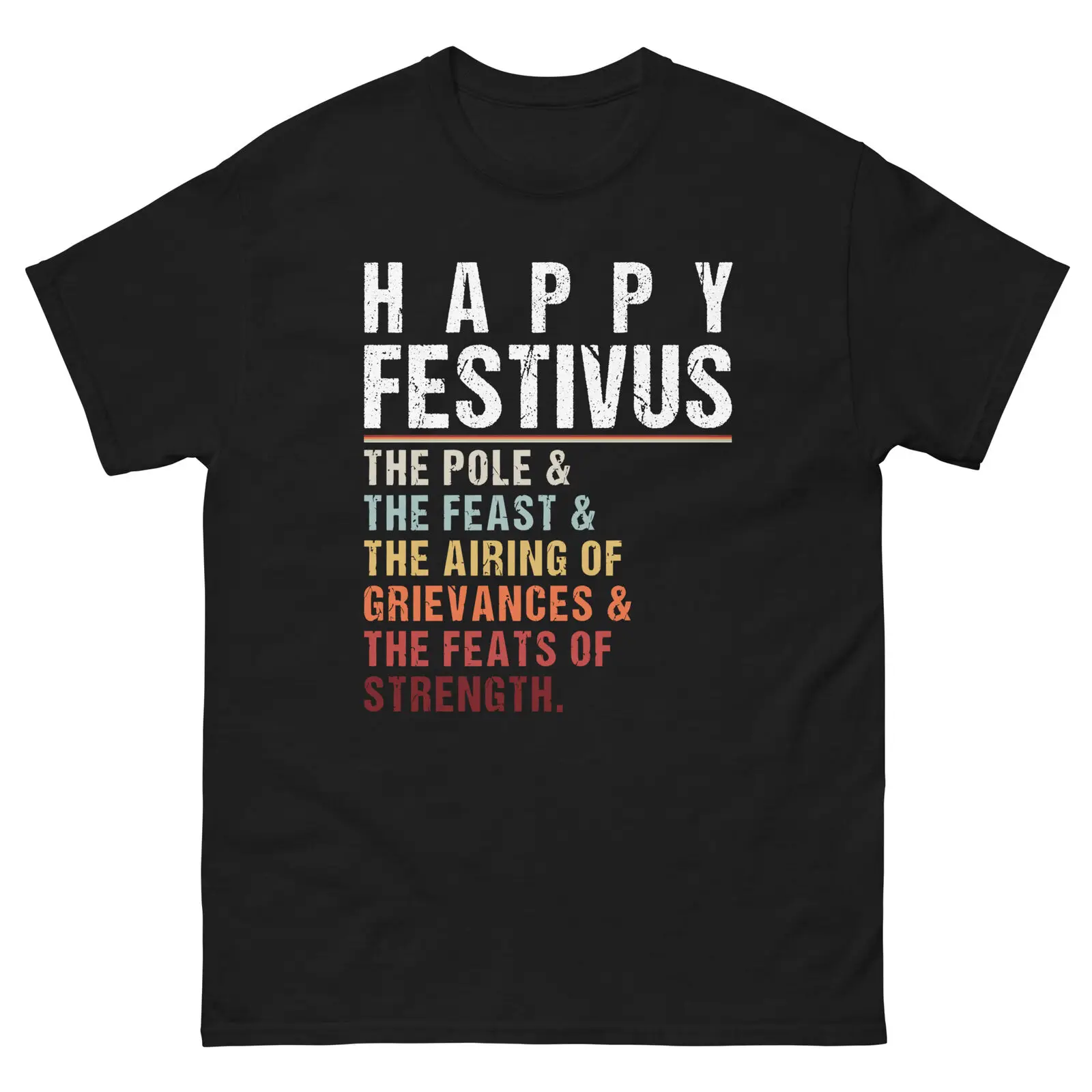 

Мужская футболка Happy Festivus, классическая футболка с рождественскими праздниками в стиле ретро, винтажные подарки