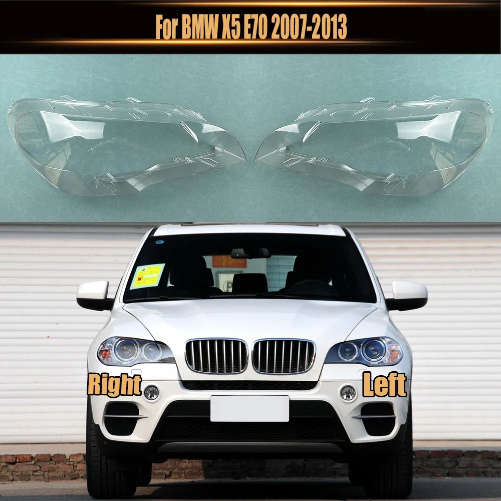 

For BMW X5 E70 2007-2013 Headlamp Cover Transparent Shade Lamp Headlight Shell Lens Plexiglass Replace Original Lampshade