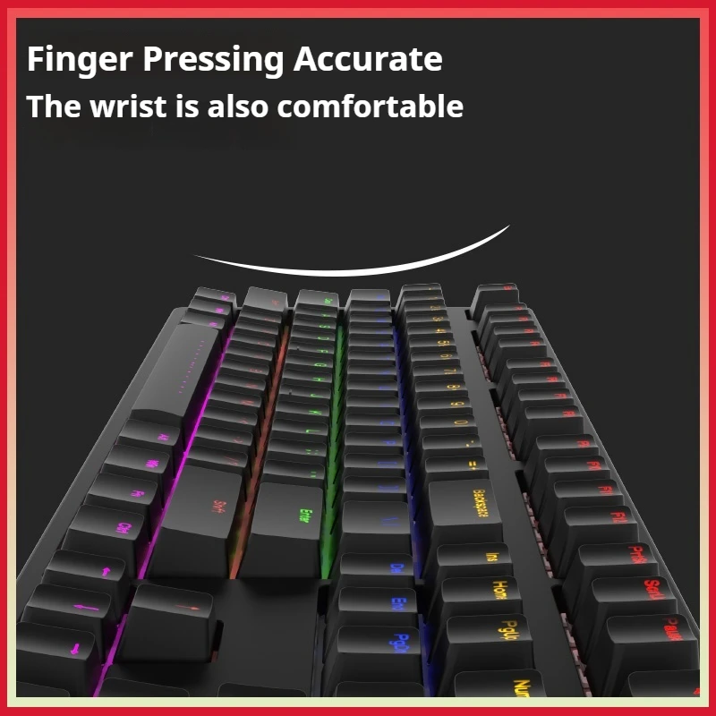 Ikbc Wired Mechanical Keyboard 108-Key Red Axis Switch Rgb Color Light Effect Symbol Ergonomic Abs Keycap Gaming office Keyboard