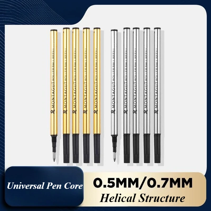 

Французская спиральная шариковая ручка Montagut Bead, черная, 0,5 мм/0,7 мм, металлическая ручка для подписи, школьная и офисная шариковая ручка для письма, сменный блок
