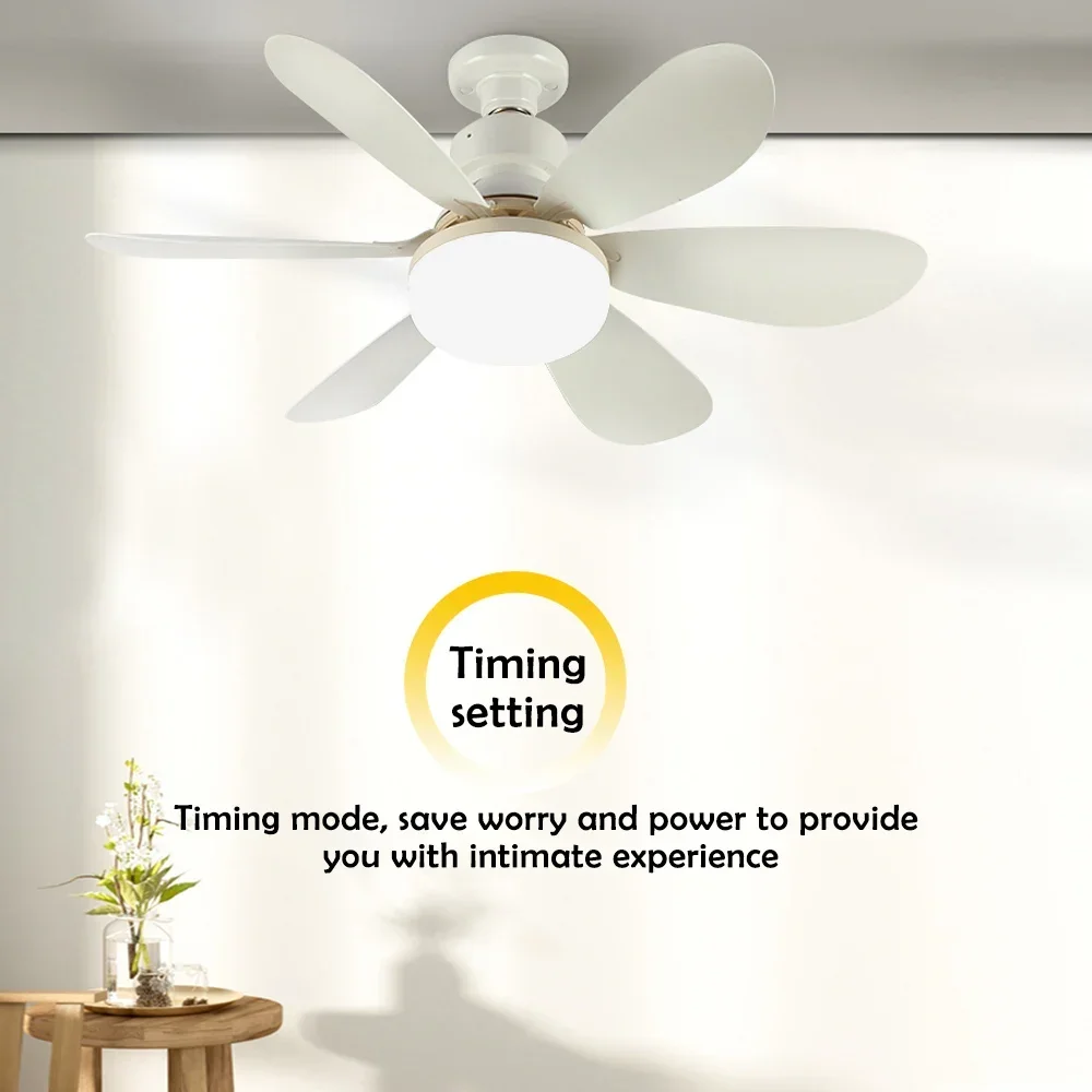 E26 E27 Base Home-use LED Ceiling Fan Light Wireless Remote Smart Fan Light 42cm 52cm Ceiling Fan for Room Office Study Kitchen