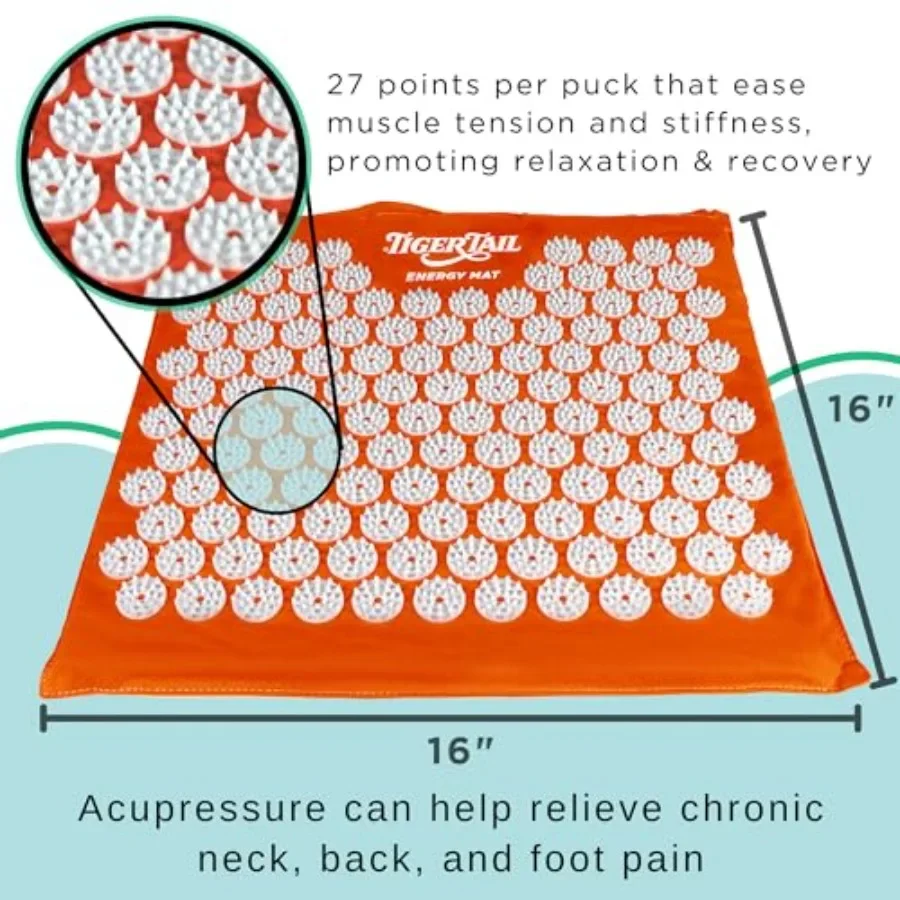 Akupressur-Energiematte für Nacken, Rücken, Schulter und Füße, Schmerzlinderung, Endorfine lindern Stress, revitalisieren Sie Energieaufgaben