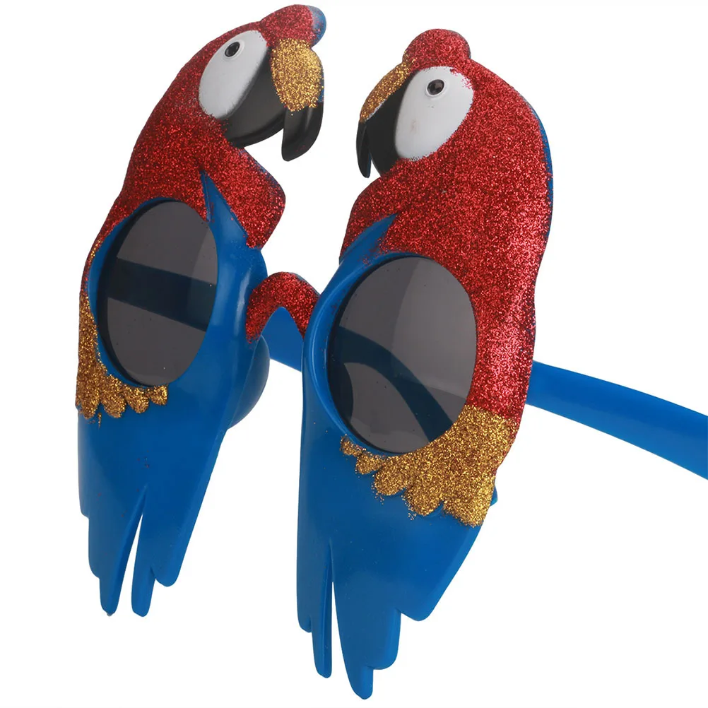 

2Pcs Party Eyewear Glitter Parrot Design Funny Glasses Creative Photo Props for Costume Dance Party Festival Funny Glasses