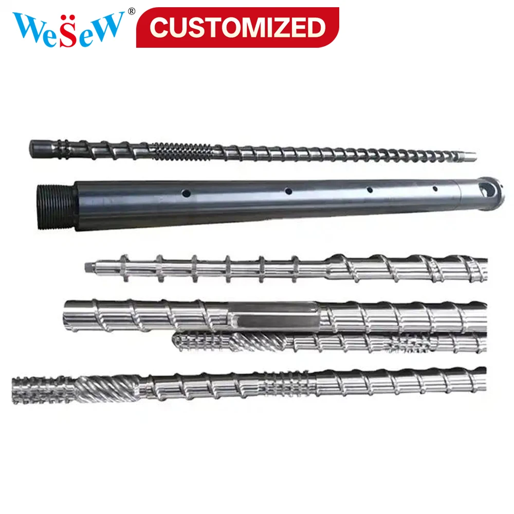 Customized high-quality screw and barrel accessories for three-layer extruders and blown film machines  SACM645、38CrMoAIA  auger